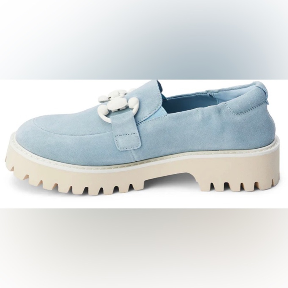 Matisse Light Blue Suede Chunky Loafer w/ White Sole - Size 7 - Picture 3 of 9